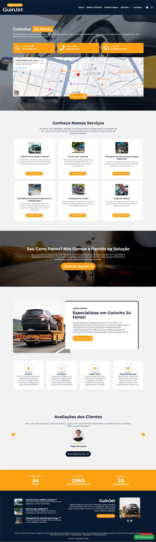 GuinJet - Criação de Sites para Empresa de Guinchos e Reboques